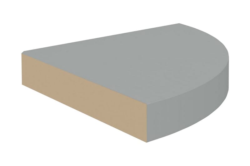 Svävande hörnhyllor 4 st grå 25x25x3,8 cm MDF - Grå - Kökshylla - Hörnhylla