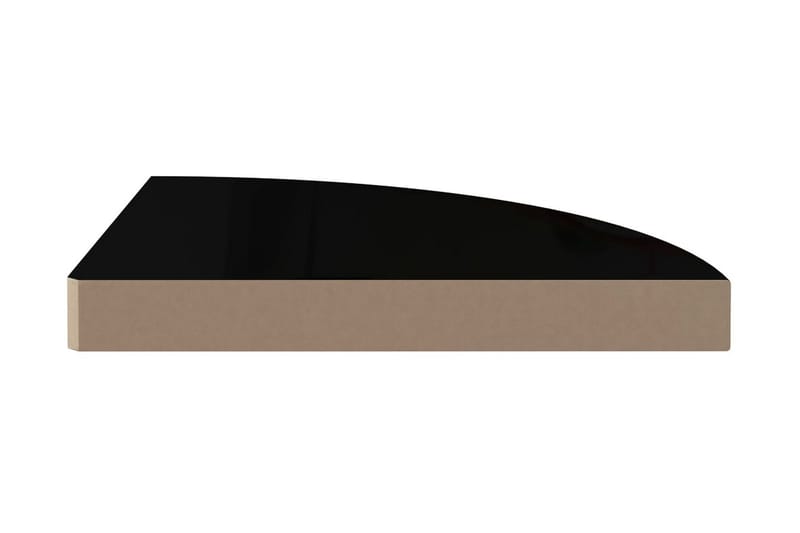 Svävande hörnhyllor 4 st svart högglans 35x35x3,8 cm MDF - Svart - Kökshylla - Hörnhylla