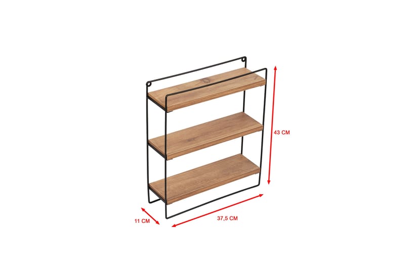 Hajar Vägghylla 37 cm - Ek/Svart - Förvaring - Hylla - Vägghylla