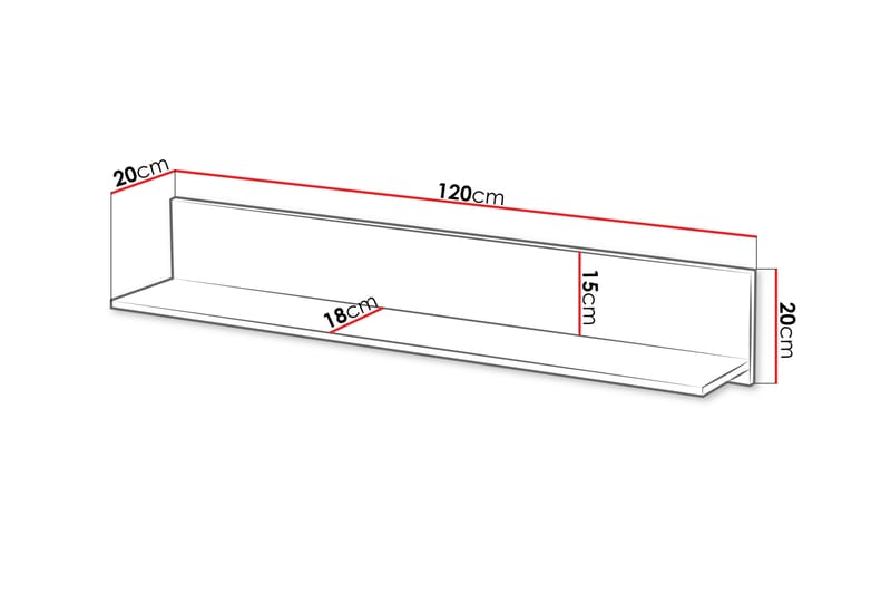 Lionel Vägghylla 120x20 cm - Kashmir - Förvaring - Hylla - Vägghylla
