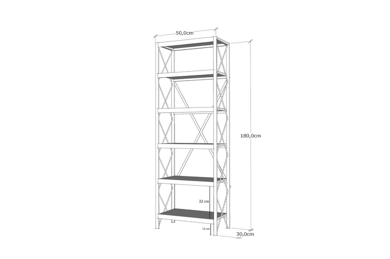 Suadiye Bokhylla 50 cm - Antracit/Svart - Förvaring - Hylla - Bokhylla