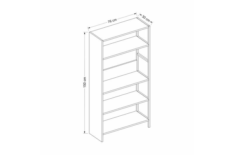 Tiran Bokhylla 90 cm - Antracit/Ek/Svart - Förvaring - Hylla - Bokhylla