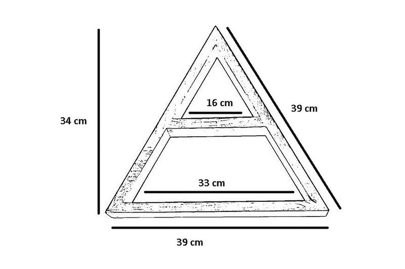Andifli Vägghylla 39x34 cm - Brun - Vägghylla