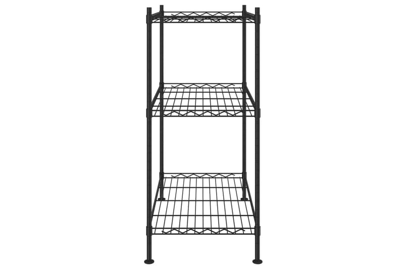 Förvaringshylla med 3 hyllplan 60x35x76 svart 150 kg - Svart - Förvaring - Hylla - Vägghylla