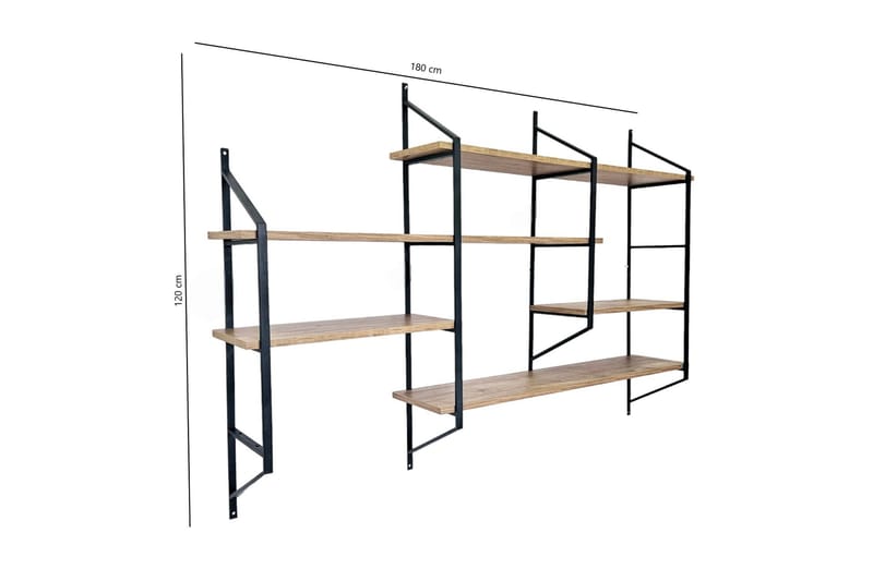 Raffy Vägghylla 180 cm - Svart - Vägghylla