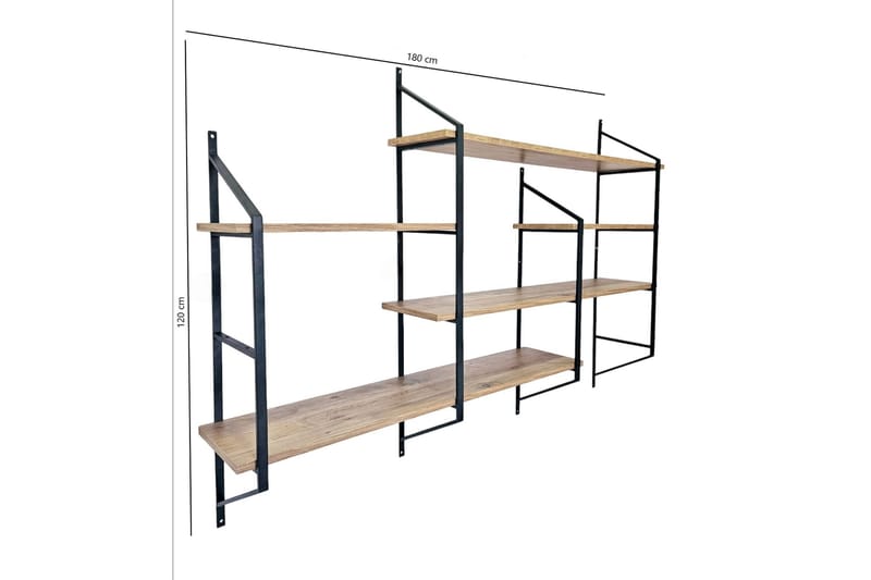 Raffy Vägghylla 180 cm - Svart - Vägghylla