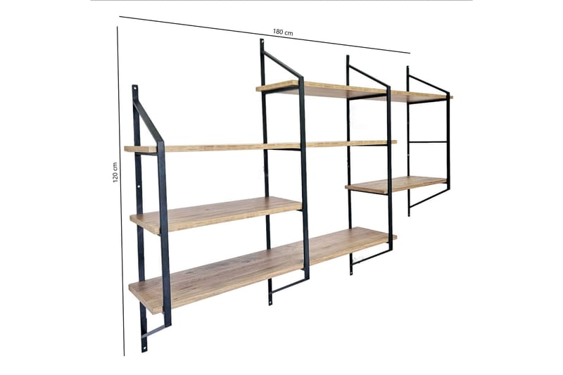 Raffy Vägghylla 180 cm - Svart - Vägghylla