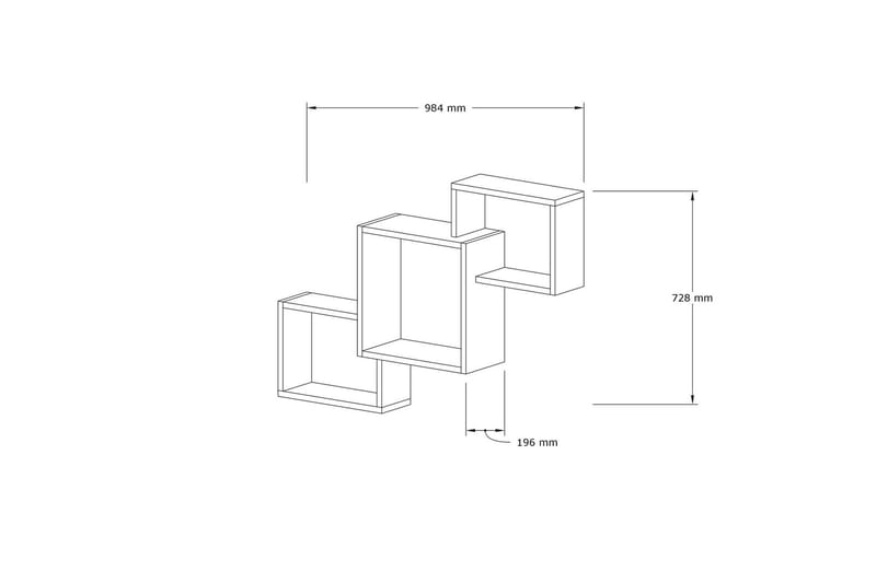 Rinorea Vägghylla 98x72 cm - Brun - Vägghylla