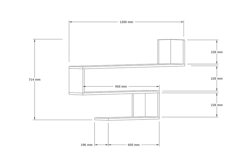 Rollingford Vägghylla 20x120 cm 3-pack - Natur - Vägghylla