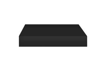 Svävande vägghyllor 4 st svart 23x23,5x3,8 cm MDF