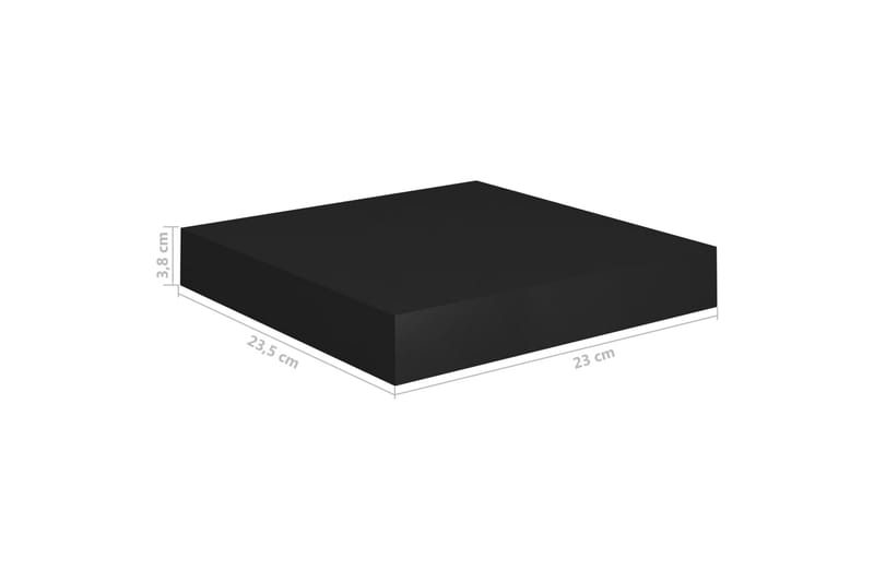 Svävande vägghyllor 4 st svart 23x23,5x3,8 cm MDF - Svart - Vägghylla
