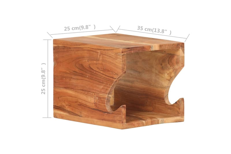 Väggmonterad cykelhållare 35x25x25 cm massivt akaciaträ - Natur - Förvaring - Hylla - Vägghylla