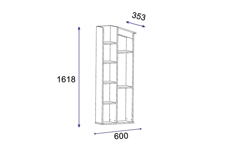 Valerin Bokhylla 60 cm - Brun/Antracit - Förvaring - Hylla - Bokhylla