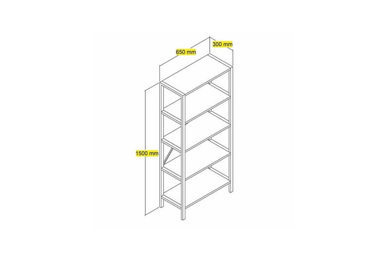 Venga Bokhylla 65 cm - Brun/Vit - Förvaring - Hylla - Bokhylla