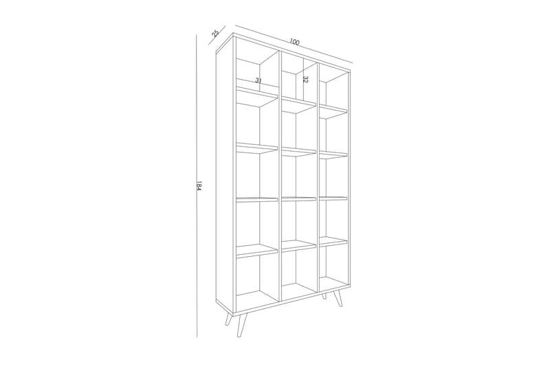 Zipa Bokhylla 100 cm - Ek - Förvaring - Hylla - Bokhylla