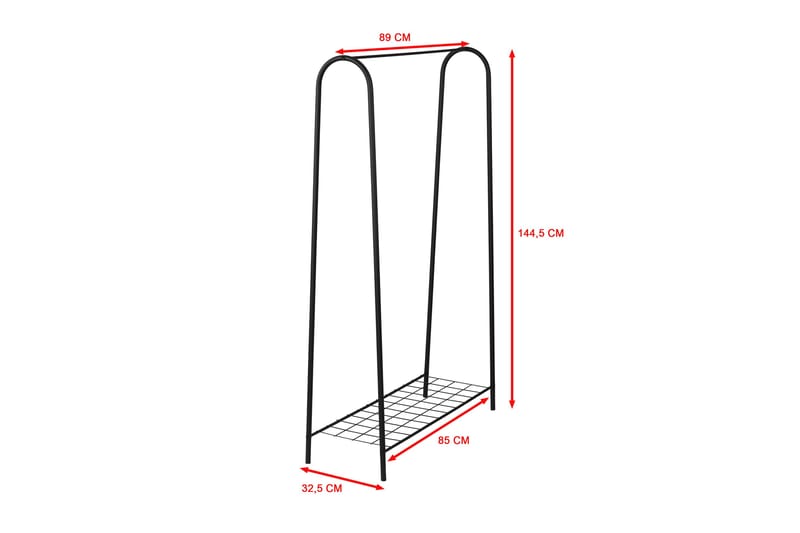 Bhutan Klädhängare 145 cm - Svart - Förvaring - Klädförvaring - Klädhängare