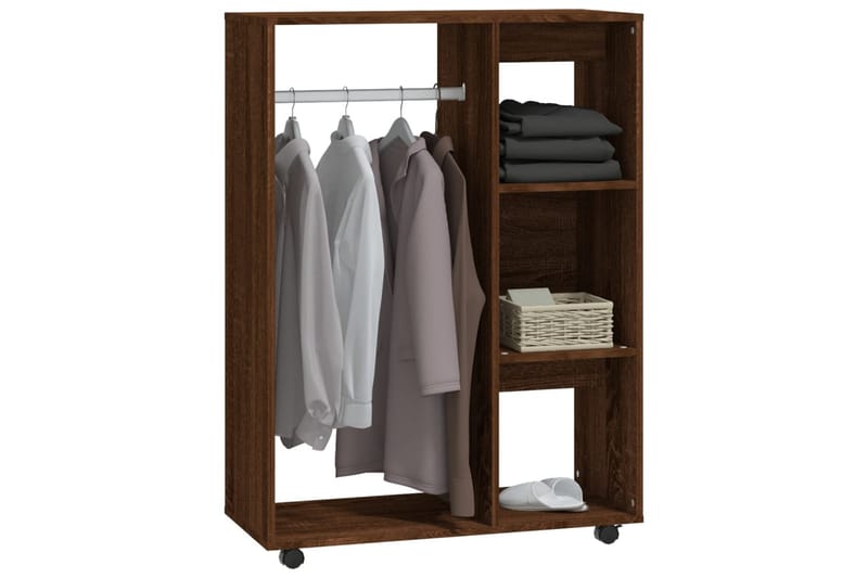 beBasic Garderob brun ek 80x40x110 cm konstruerat trä - Brown - Garderob & garderobssystem - Klädskåp & fristående garderob