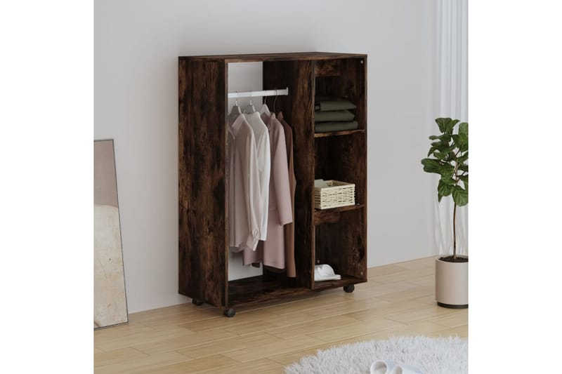 beBasic Garderob rökfärgad ek 80x40x110 cm konstruerat trä - Brown - Garderob & garderobssystem - Klädskåp & fristående garderob