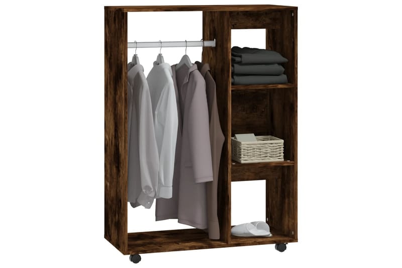 beBasic Garderob rökfärgad ek 80x40x110 cm konstruerat trä - Brown - Garderob & garderobssystem - Klädskåp & fristående garderob