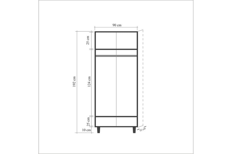 Brokind Garderob 90 cm - Brun - Förvaring - Klädförvaring - Garderob & garderobssystem