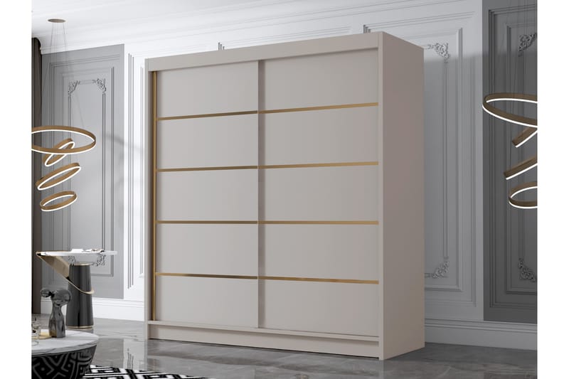 Chavez Garderob 180x215 cm - Beige - Förvaring - Klädförvaring - Garderob & garderobssystem