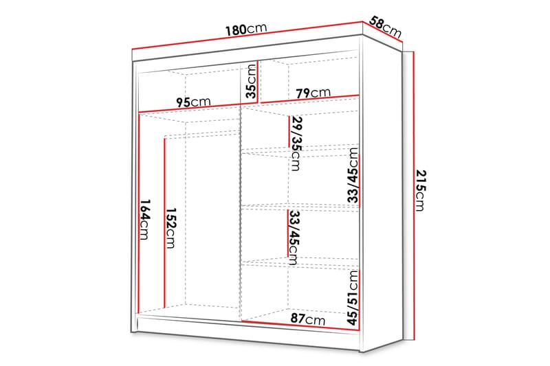 Chavez Garderob 180x215 cm - Beige - Förvaring - Klädförvaring - Garderob & garderobssystem