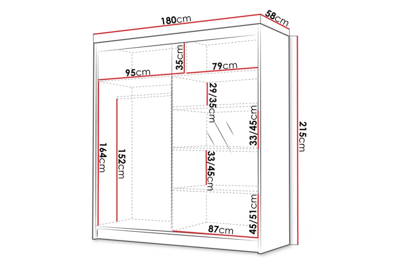 Chavez Garderob med Spegel 180x215 cm - Beige - Förvaring - Klädförvaring - Garderob & garderobssystem