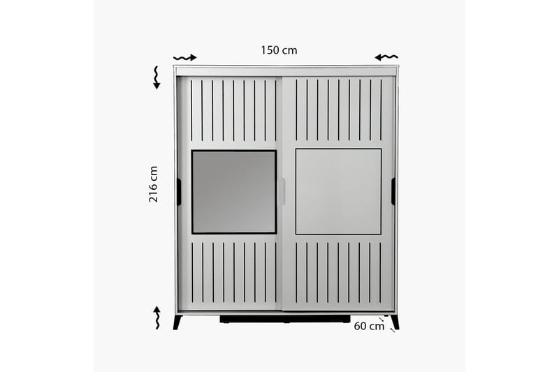 Comfortale Garderob 150 - Vit - Garderob & garderobssystem - Klädskåp & fristående garderob