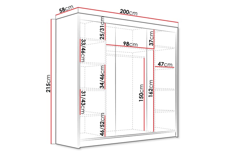 Dianna Garderob 200x215 cm - Beige - Förvaring - Klädförvaring - Garderob & garderobssystem