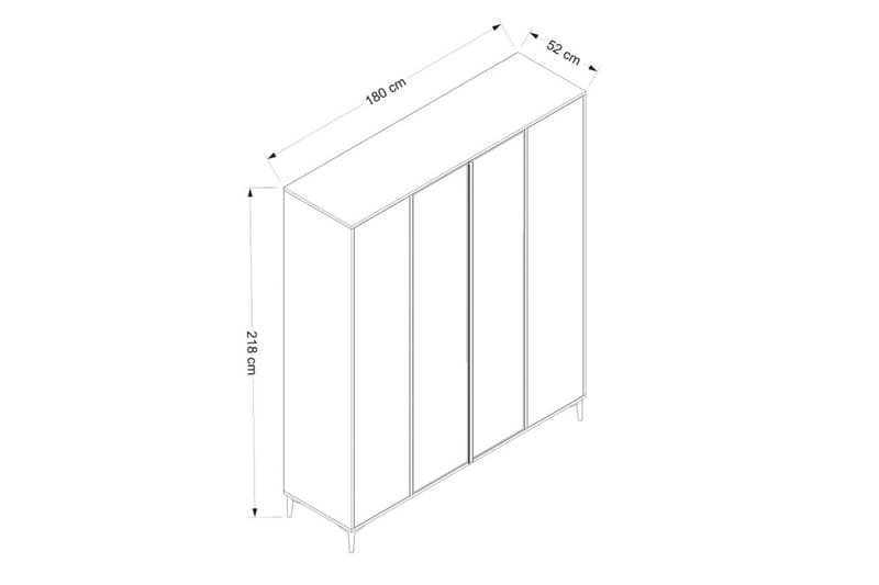 Elevate Garderob 180x218 cm - Vit - Förvaring - Klädförvaring - Garderob & garderobssystem