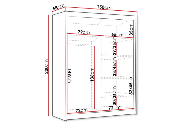 Emet Garderob 150x200 cm - Beige - Förvaring - Klädförvaring - Garderob & garderobssystem