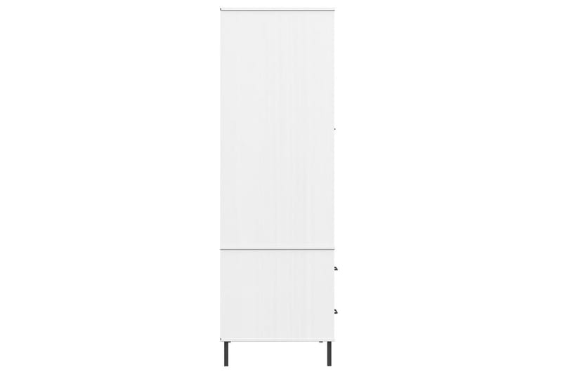 beBasic Klädskåp med metallben OSLO vit 90x55x172,5 cm massivt trä - White - Klädskåp & fristående garderob