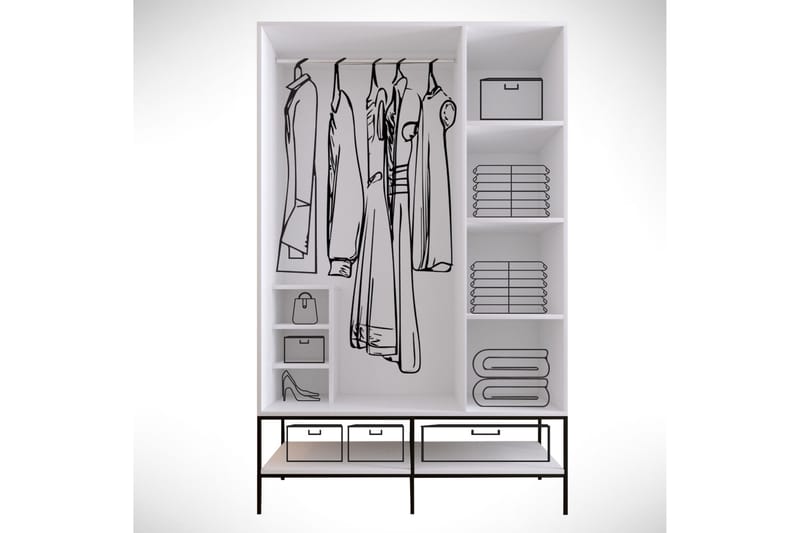 Elesham Garderob 50x126 - Vit - Klädskåp & fristående garderob