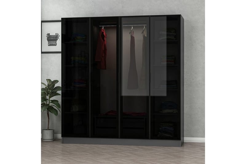 Fruitland Garderob 180 cm - Antracit - Garderob & garderobssystem - Klädskåp & fristående garderob