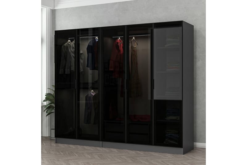 Fruitland Garderob 225 cm - Antracit - Garderob & garderobssystem - Klädskåp & fristående garderob
