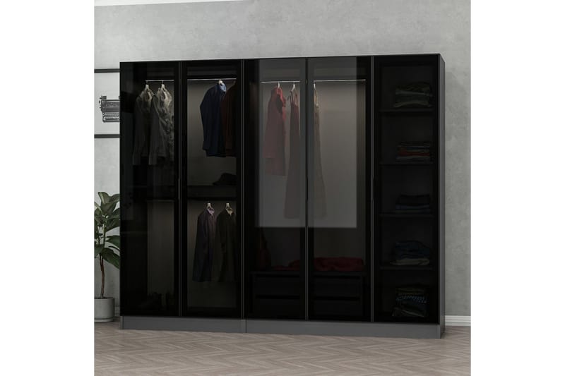 Fruitland Garderob 225 cm - Antracit - Garderob & garderobssystem - Klädskåp & fristående garderob