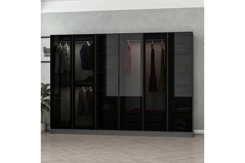 Fruitland Garderob 270 cm - Antracit - Garderob & garderobssystem - Klädskåp & fristående garderob