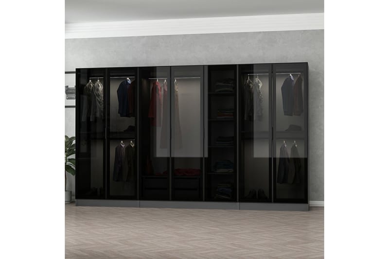 Fruitland Garderob 315 cm - Antracit - Garderob & garderobssystem - Klädskåp & fristående garderob