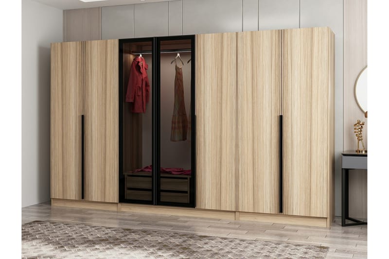 Fruitland Garderob 315 cm - Ek - Garderob & garderobssystem - Klädskåp & fristående garderob