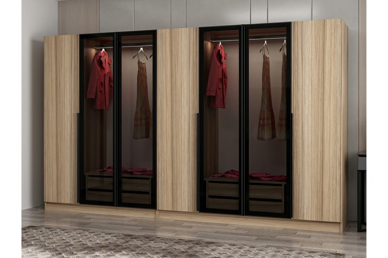 Fruitland Garderob 315 cm - Ek - Garderob & garderobssystem - Klädskåp & fristående garderob