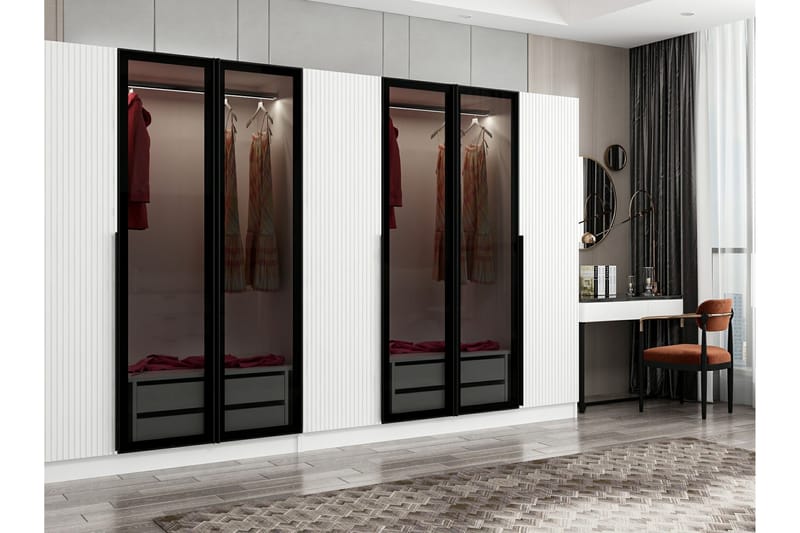 Fruitland Garderob 315 cm - Vit - Garderob & garderobssystem - Klädskåp & fristående garderob