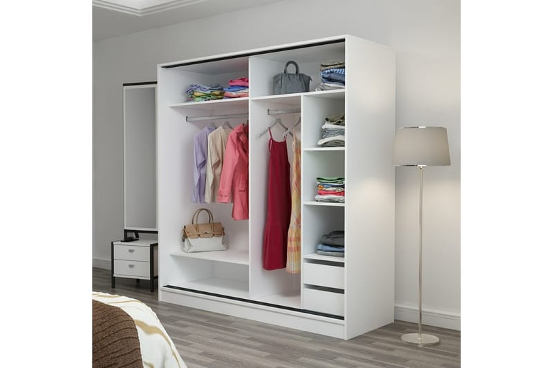 Fruitland Garderob med Spegel - Brun - Garderob & garderobssystem - Klädskåp & fristående garderob