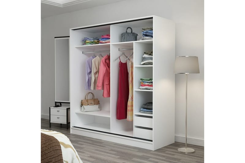 Fruitland Garderob med Spegel - Svart - Garderob & garderobssystem - Klädskåp & fristående garderob