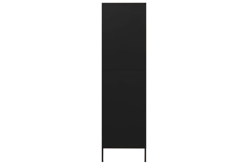 Garderob 90x50x180 cm svart stål - Svart - Garderob & garderobssystem - Klädskåp & fristående garderob