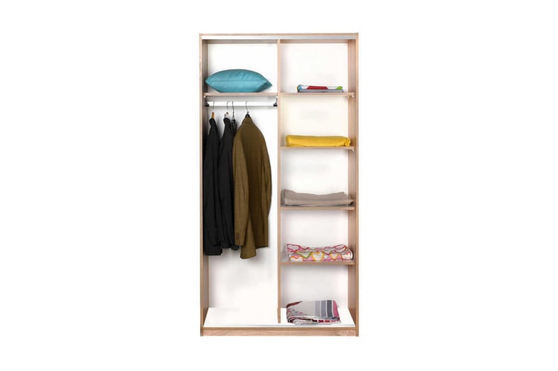 Garderob 94x182 cm - Natur - Garderob & garderobssystem - Klädskåp & fristående garderob