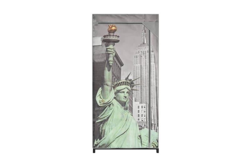Garderob New York 75x45x160 cm tyg - Vit - Garderob & garderobssystem - Klädskåp & fristående garderob