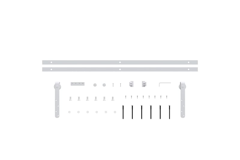 Mini skjutdörrsbeslag kolstål vit 183 cm - Vit - Förvaring - Klädförvaring - Garderob & garderobssystem - Garderobsdörr - Skjutdörrar garderob