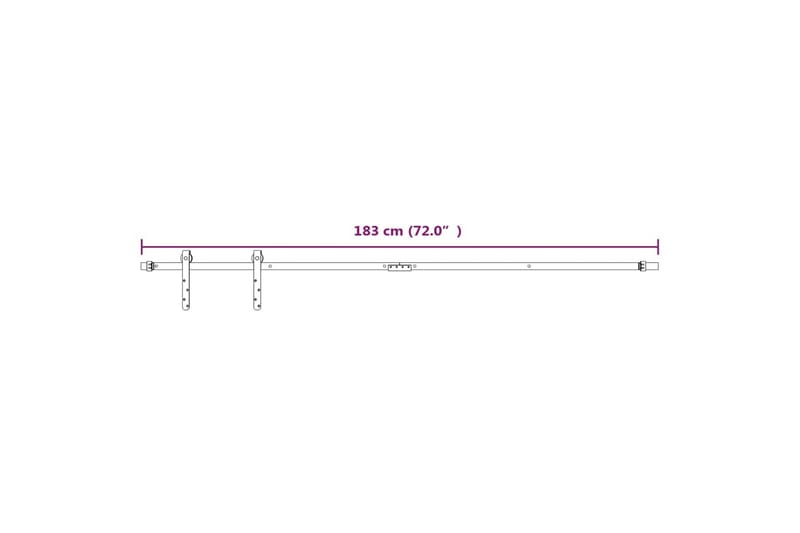 Mini skjutdörrsbeslag kolstål vit 183 cm - Vit - Förvaring - Klädförvaring - Garderob & garderobssystem - Garderobsdörr - Skjutdörrar garderob