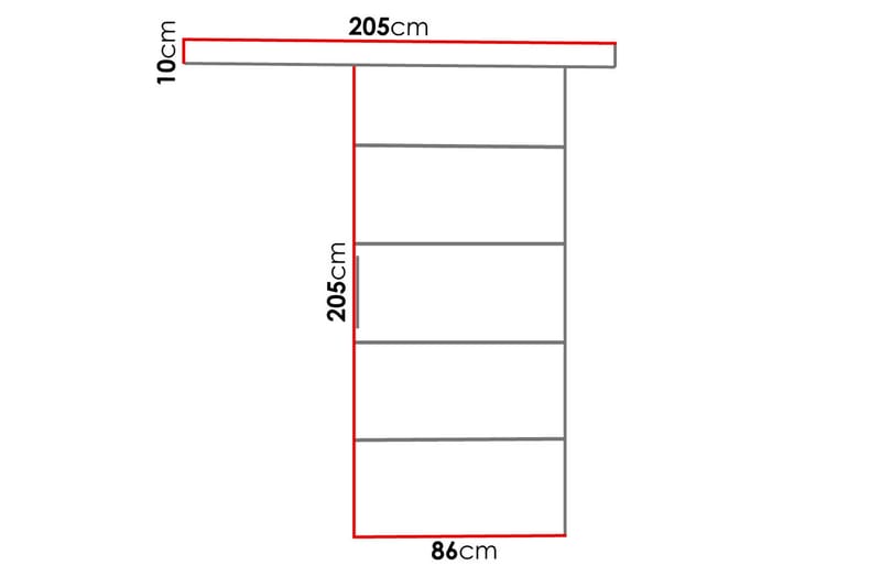 Nemanja Skjutdörr 86x205 cm LED-belysning - Brun - Förvaring - Klädförvaring - Garderob & garderobssystem - Garderobsdörr - Skjutdörrar garderob