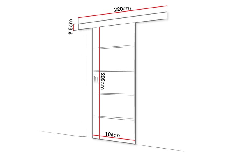 Santina Skjutdörr 204 cm - Natur - Skjutdörrar garderob